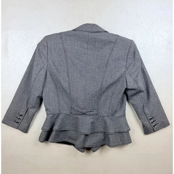 Soft Corporate Chic | WHBM Peplum Waist Blazer | Law Student Core Jacket | 6 - Picture 12 of 15